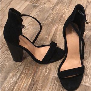 Saks Fifth Avenue Black Strap Chunky Heel